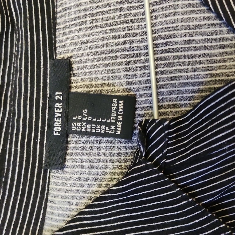 Forever 21 - Ruffled Button Down Striped Blouse - Picture 2 of 3